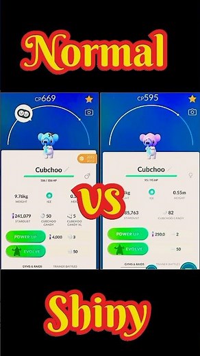 Normal vs shiny Cubchoo #pokemon #pokemongo #pokémon #pokémongo #shinypokemon #shorts #legendary