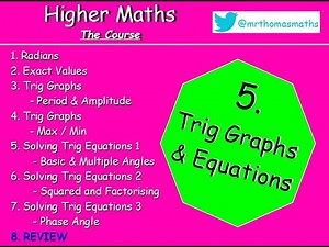 5.8 Trig Graphs & Equations 8. REVIEW - Higher Maths Lessons - @MrThomasMaths Trigonometry Revision