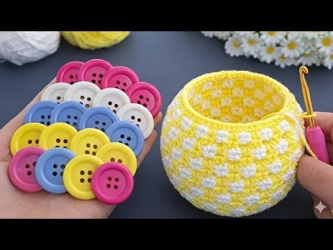 Don’t Throw Buttons Away! Make This Crochet Organizer 💰