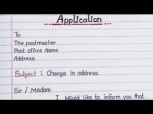 To The Postmaster Post Office Name Address // Change in adress // Application