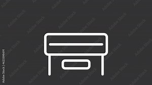 White icon animation of ballot box, HD video with transparent background, seamless loop 4k video representing voting.