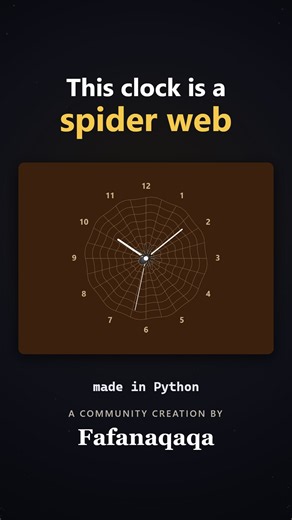This clock is a spider web, made in Python #shorts