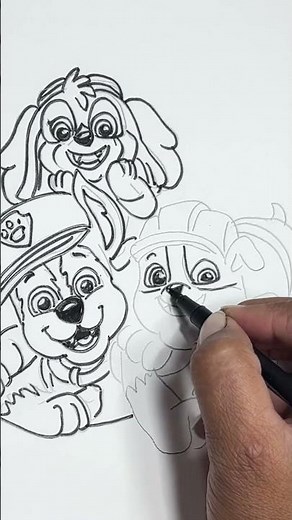 Paw Patrol characters drawing - Paw Patrol #shorts #shortsfeed #pawpatrol #skye