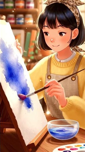 Cozy Ghibli Art Studio ASMR | Watercolor Painting Relaxation 🎨💖