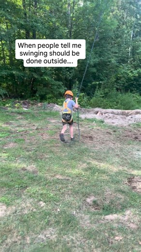 Kristen Bennett on Instagram: "It’s not that deep #swing #ropeswing #livingroomkids #parenting #indoorswing"