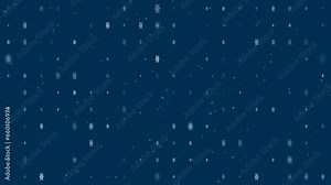 Template animation of evenly spaced dna symbols of different sizes and opacity. Animation of transparency and size. Seamless looped 4k animation on dark blue background with stars