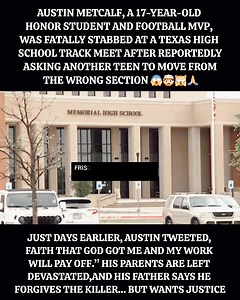 Heartbreaking: THIS IS SO SAD RIP 🕊️ 17-year-old Austin Metcalf—honor student, football MVP, twin brother, and future leader—was senselessly stabbed at a Texas high school track meet… over something so small. 😢 His identical twin brother held him, fighting to stop the bleeding. Days before, Austin tweeted: “Faith that God got me and my work will pay off.” 💔 Now, his family is shattered, his community is mourning, and the world is asking WHY? 💔The suspect, 19-year-old Karmelo Anthony (no rela