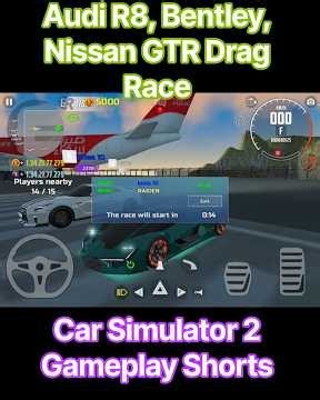 Nisaan GTR , BENTLEY, AUDI R8 VS LAMBORGHINI TERZO DRAG RACE - Car Simulator 2 Gameplay Shorts