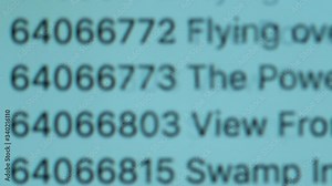 Running numbers and text on the monitor.