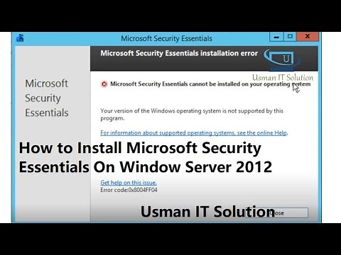 How To Install Microsoft Security Essential Window Server 2012 R2 || Usman IT Solution ||