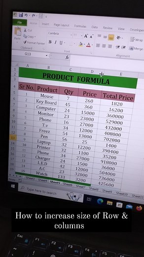 How to increase size of Row & columns .......... . . . . . . . . @toppercorps . . . . . . #msexceltutorials #msexcelformulas #msexcelformula #msexceltricks #msexcelshortcutkeys #msexceltutorials #mswordshortcuts #mswordshortcuts #msword #msexceltricks #reels #shorts #trending #instagram | Topper Corps
