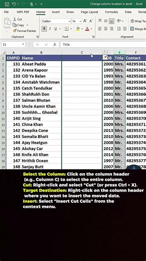The Fastest Way to Move Columns in Excel!