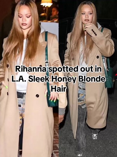Rihanna Spotted in L.A. with Sleek Honey Blonde Hair