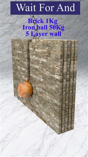 Matelic Ball throw 1 layer brick vs 7 layers bricks #3danimation #3danimationshorts