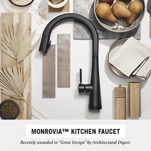 With a bold, statuesque design, the Monrovia™ Kitchen Faucet is a standout no matter what you surround it with. | Delta Faucet