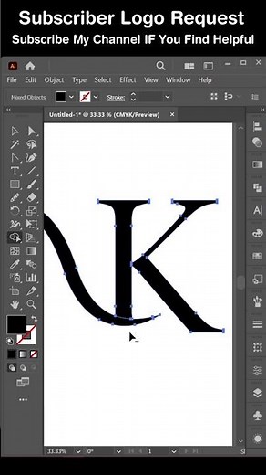Gradient Letter N K Logo Design In Illustrator | Quick #tutorial #logo #shorts