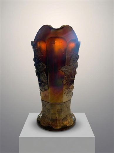 Northwood Amethyst Carnival Glass Pitcher – Raspberry Pattern, Antique C.1900, Iridescent Fairy Glow, Marked Circle N, 8.5” - Etsy