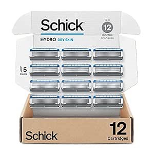 Schick Hydro Dry Skin Razor Refills for Men, 12 Count