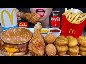 ASMR MCDONALD'S CRISPY MCBACON, CHICKEN NUGGET, CHEESE BALL, FRIES MASSIVE Eating Sounds