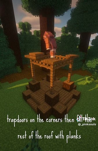✨Spruce Gazebo Tutorial✨ easy but still looks cute! 💖 #minecraft #minecraftbuilding #minecrafttutorial #cute #gazebo #minecrafttips #fy #foryou #tutorial #minecraftbuild