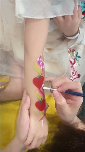 Sweet strawberry arm paint 🍓