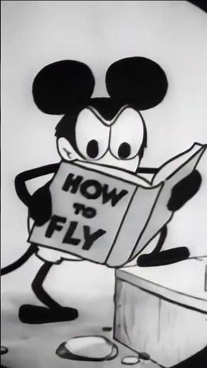 Plane Crazy (1929) | Vintage Mickey Mouse Cartoon | Learn to fly #shorts