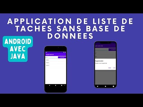 Créer une application Android de liste tache avec JAVA sans base de données sur android studio 2023