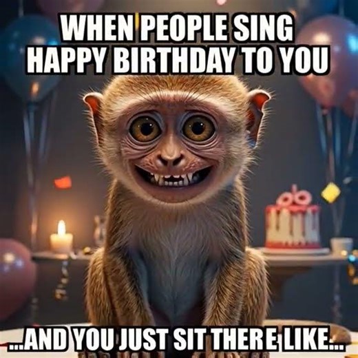 When People Sing Happy Birthday to You... 😬 Monkey Cringe Level 1000! #happybirthday