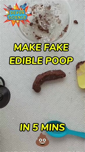 You never know when you're going to need fake edible poop, so here's a tutorial just in case! You're welcome 😁 😂 . . #scienceshow​ #poop #fake #poo #scienceforkids​ #aprilfools #scienceexperiments​ #sciencefun​ #sciencepartyideas​ #fun​ #science​ #diy​ #aircannon | Devon Science • STEM edutainment