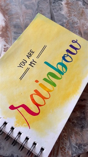 " Rainbow " How to write in calligraphy #lettering #youtubeshorts #calligraphy