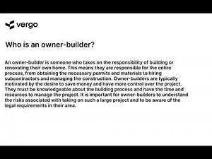 The Owner-Builder: A DIY Guide