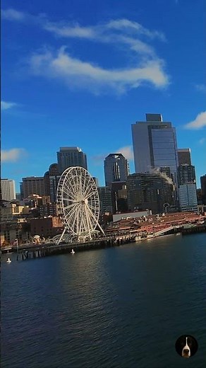 Seattle Skyline View 🌇 From Elliott Bay & Great Wheel | Waterfront Beauty