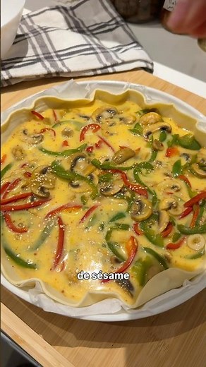 Quiche champignons poivrons 🫑🍄‍🟫