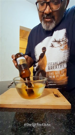 Dhritiman Lahiri on Instagram: "🍺Dad's Beer Nuska - When you flip the beer, the beer flips the feel. Here’s a little trick my dad taught me — invert your beer bottle gently into ice-cold water, hold for about 40sec to a minute, and watch thin golden streaks drift out. Nothing magical — just beer’s natural colloids at play. What you’re left with is a smoother, lighter sip… same kick, softer touch. No alcohol loss, no gimmick — just a quiet piece of chemistry wrapped in an old-school trick #beer 