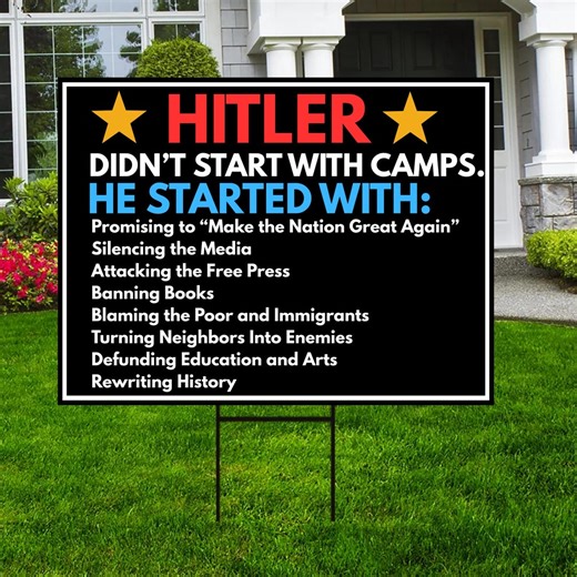 Warning Political Yard Sign for Human Rights - Anti Authoritarian Resistance Lawn Decor and Social Justice Message - Etsy