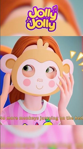 Five Little MonkeyOn The Bed | Jolly Jolly Kids Songs #nurseryrhymes #shorts