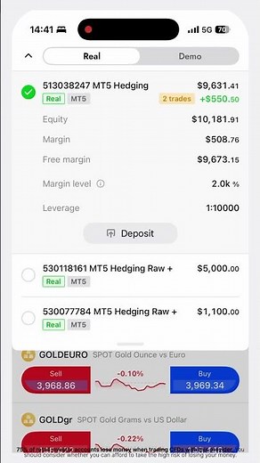 Switch trading accounts