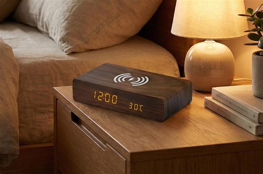 Modern LED Wooden Alarm Clock / Minimalist Design for Home and Office / Alarm Clock With Wireless Charging / Gift - Etsy