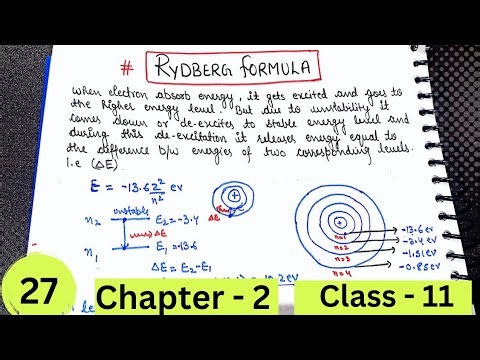 Rydberg Formula | Balmer Formula | Class 11 chapter 2