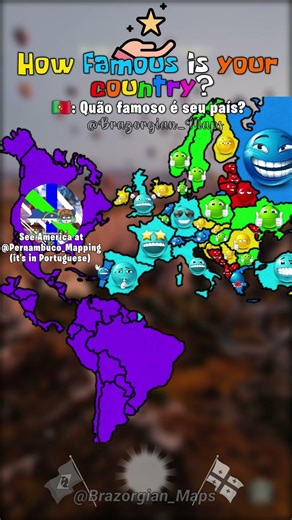 How famous is your country? 🌎 - #map #mapping #mapper #fyp #geography