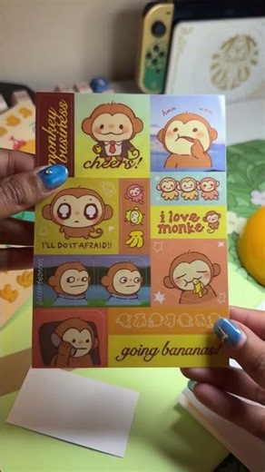 unboxing my monke stickers for work! where should i decorate them? 🙊 #stickers #print #monke