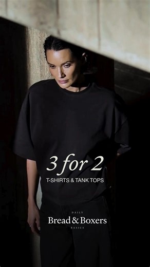 Our iconic basics. Now 3 for 2 on T-shirts & Tank Tops | Bread & Boxers