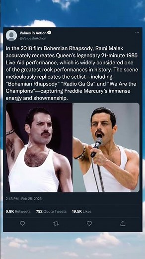Freddie Mercury's Iconic Performance from Bohemian Rhapsody 2018 #freddiemercury #rhapsody #music