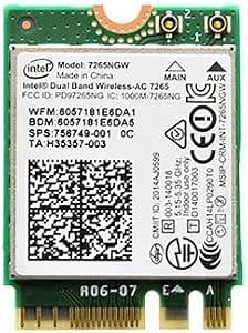 Wireless-AC 7265 Legacy Wi-Fi Adapter | 867Mbps WiFi with Bluetooth 4.0 | 2.4GHz & 5GHz Network Card | 7265NGW Internal PC Wi-Fi Adapter (Wi-Fi 5 M.2 PCIe, AC7265)