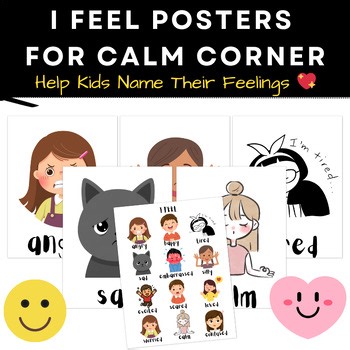 I Feel Posters for Preschool | Feelings Posters for Calm Corner SEL