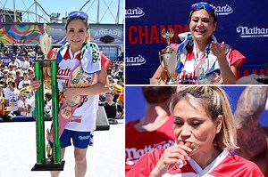 Miki Sudo wins this year's women’s Nathan's hot dog eating contest with 40 hot dogs and buns in 10 minutes