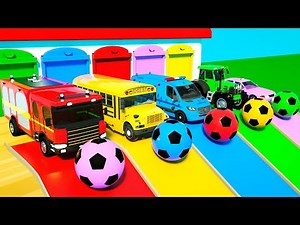 Wheels on the Bus + Bingo Song | Cars Fell into Color Lake | Baby Nursery Rhymes & Kids Songs