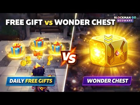 Daily “Free Gifts Vs Wonder Chest" 💖🍀 Rewards || Bedwars Blockman Go