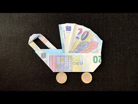 Geldscheine falten für Geldgeschenke 👶 Kinderwagen 🍼 einfach Geld falten zur Geburt oder Taufe