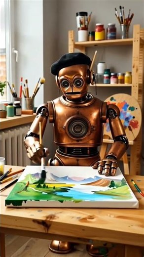 When AI Meets Fine Art: The Classic Robot Painter 🤖🎨#shorts #trending